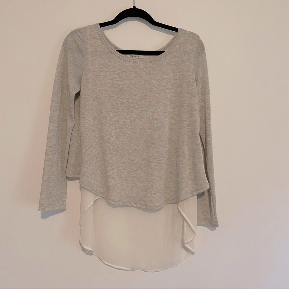 EZRA mixed material split back top | NO SIZE TAG